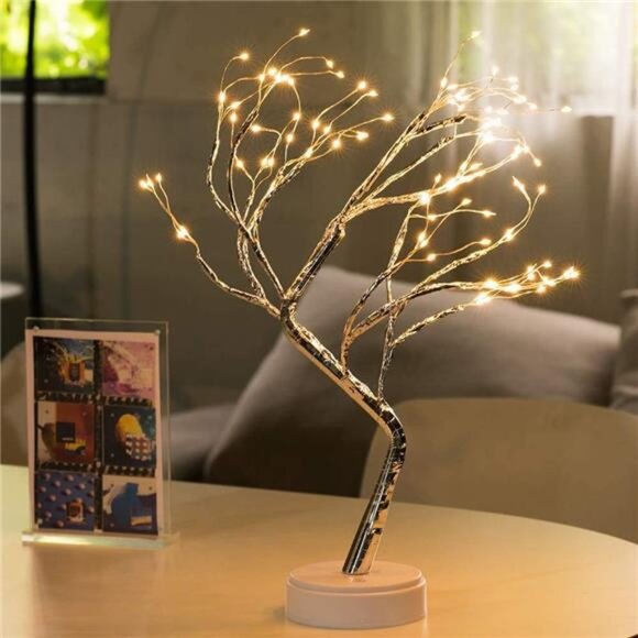 LED Tabletop Bonsai Tree Light, Aesthetic Tree Lamps for Living Room, - Picture 10 of 14